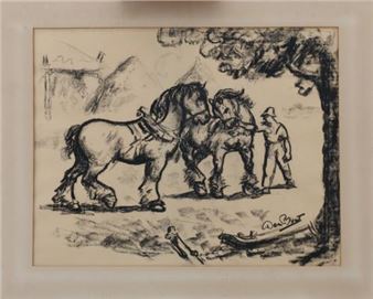 Boer met werkpaarden - Dan Bout