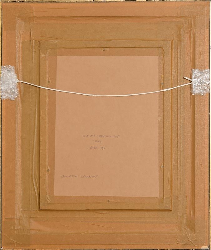 Artwork by Peter Dee, Still Life - Wine and Cheese, Made of oil on canvas board