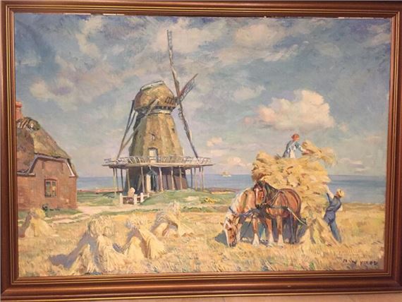 Harvest scenery from Jutland by Borge C. Nyrop
