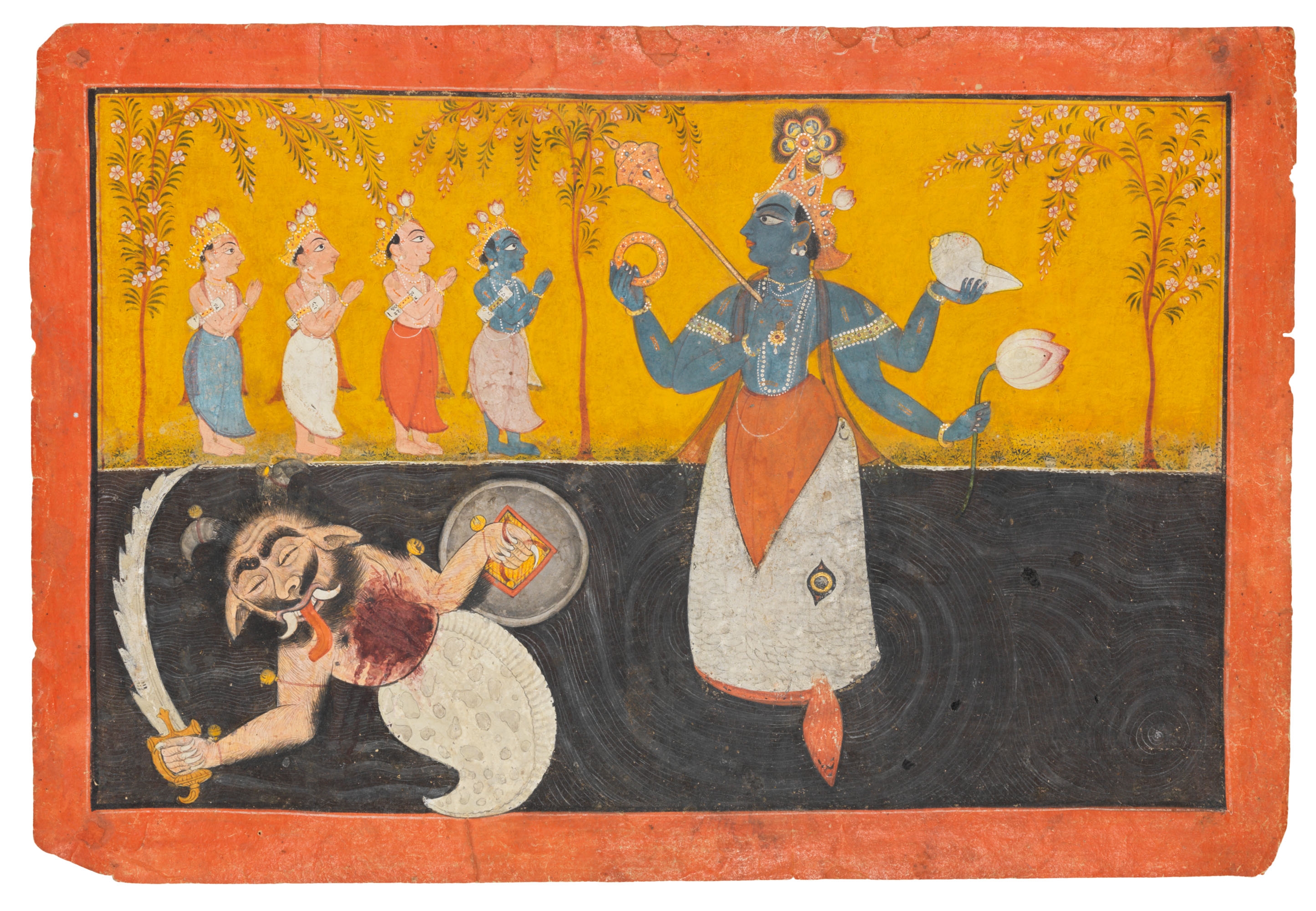 Indian School, 18th Century | MATSYAVATARA INCARNATION OF VISHNU ...