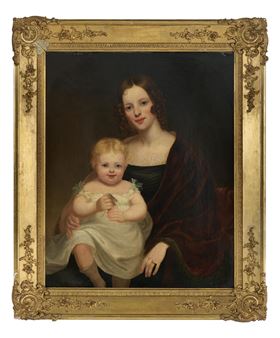 "Portrait of a Mother and Child, Possibly Sara Watson and Her Daughter Fanny" - Bass Otis