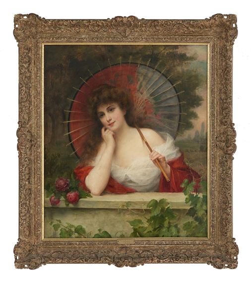 "Young Woman with a Japanese Parasol" by Émile Vernon