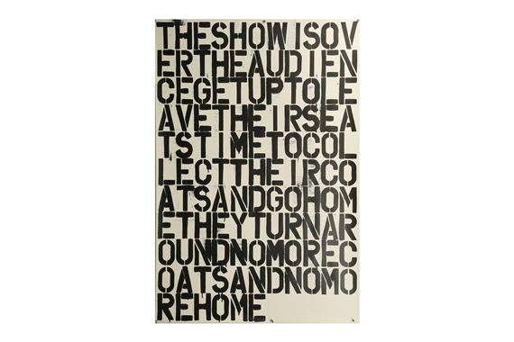 Untitled (The Show Is Over) by Christopher Wool, 1993
