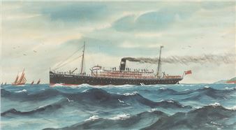 Australian Steamship Kanowna in a Choppy Sea - Frederick Dawson