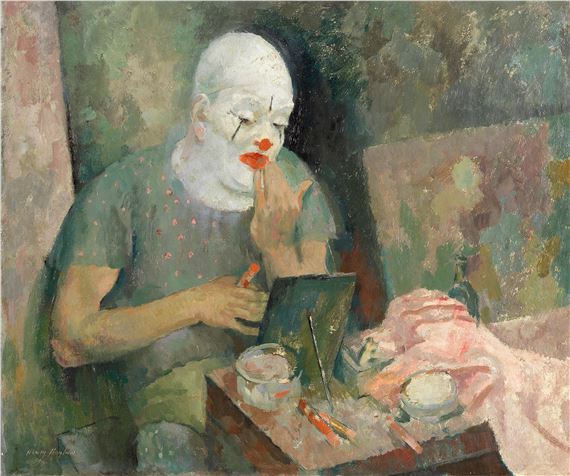 A clown backstage by Henry Hoyland