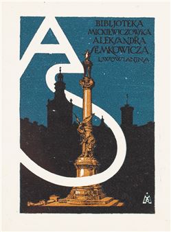 Exlibris Aleksandra Semkowicza (Biblioteka Mickiewiczowska) - Rudolf Mekicki