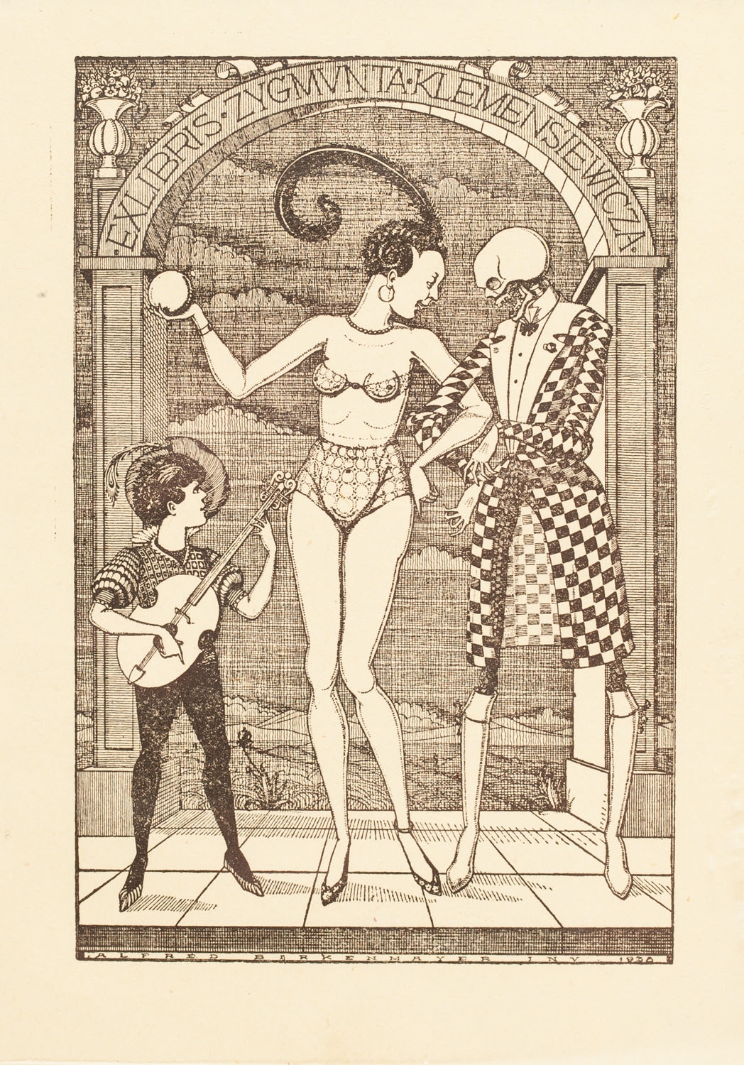 Artwork by Alfred Birkenmayer, Exlibris Zygmunta Klemensiewicza, Made of paper