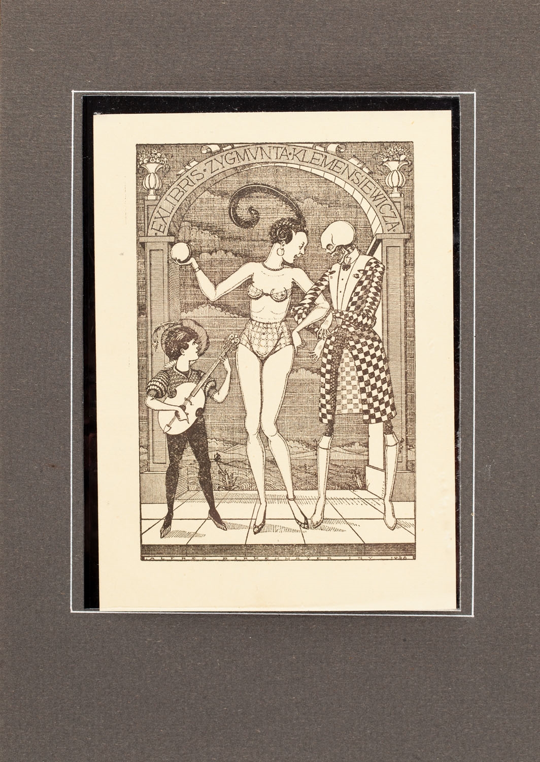 Artwork by Alfred Birkenmayer, Exlibris Zygmunta Klemensiewicza, Made of paper