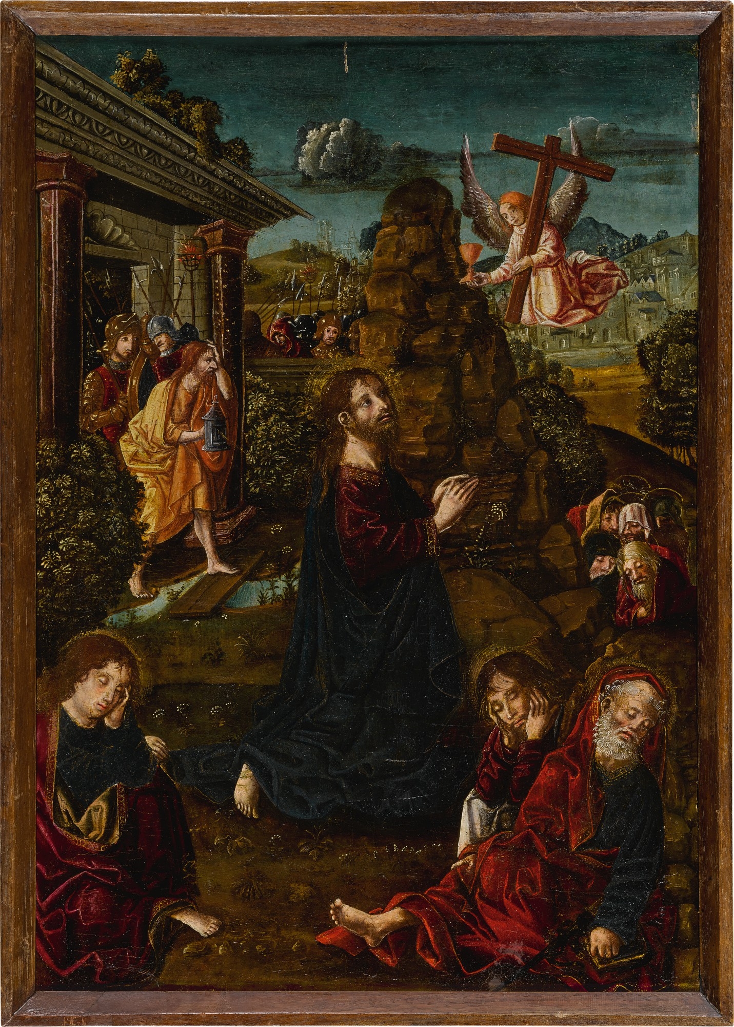 Artwork by Rodrigo de Osona I, Christ in the Garden of Gethsemane; Christ Before Pilate; Christ Carrying the Cross; Lamentation of Christ, Made of each oil on panel