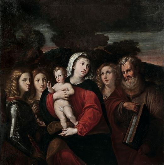 Madonna con Bambino e Santi by Emilian School, 16th Century