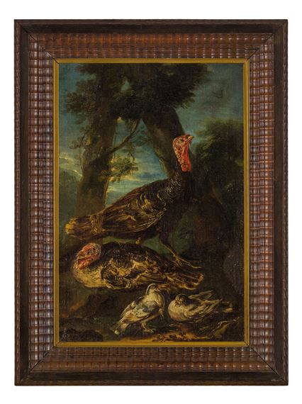 Angelo Maria Crivelli | Paesaggio alberato con tacchini e colombe ...