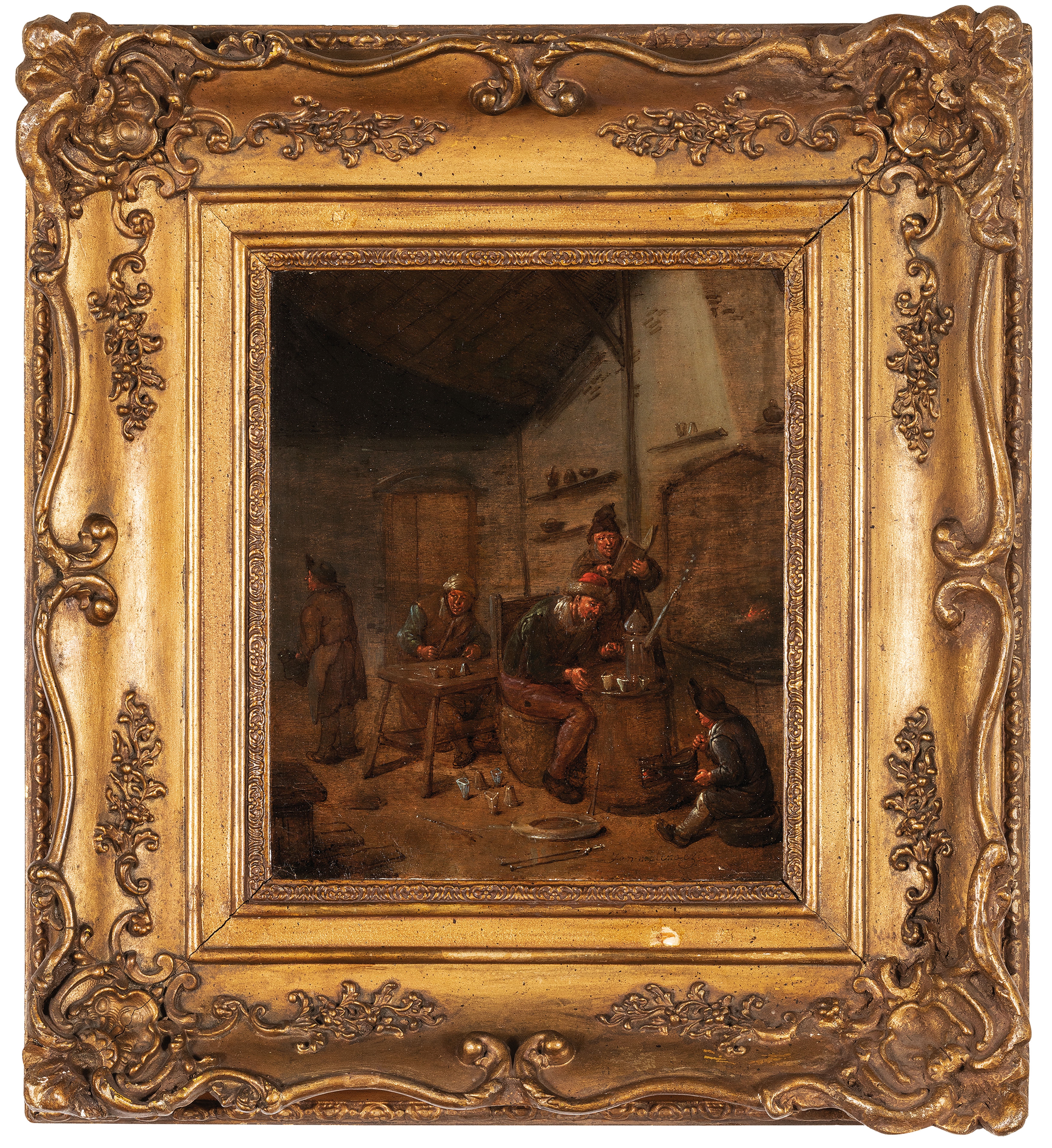 Artwork by Jan Jacobsz Molenaer, Interno di taverna, Made of oil on wood