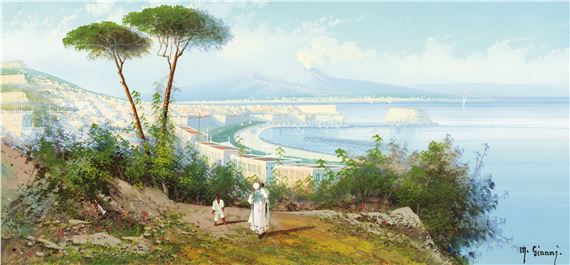 Veduta della baia di Napoli con il Vesuvio sullo sfondo by Maria Gianni