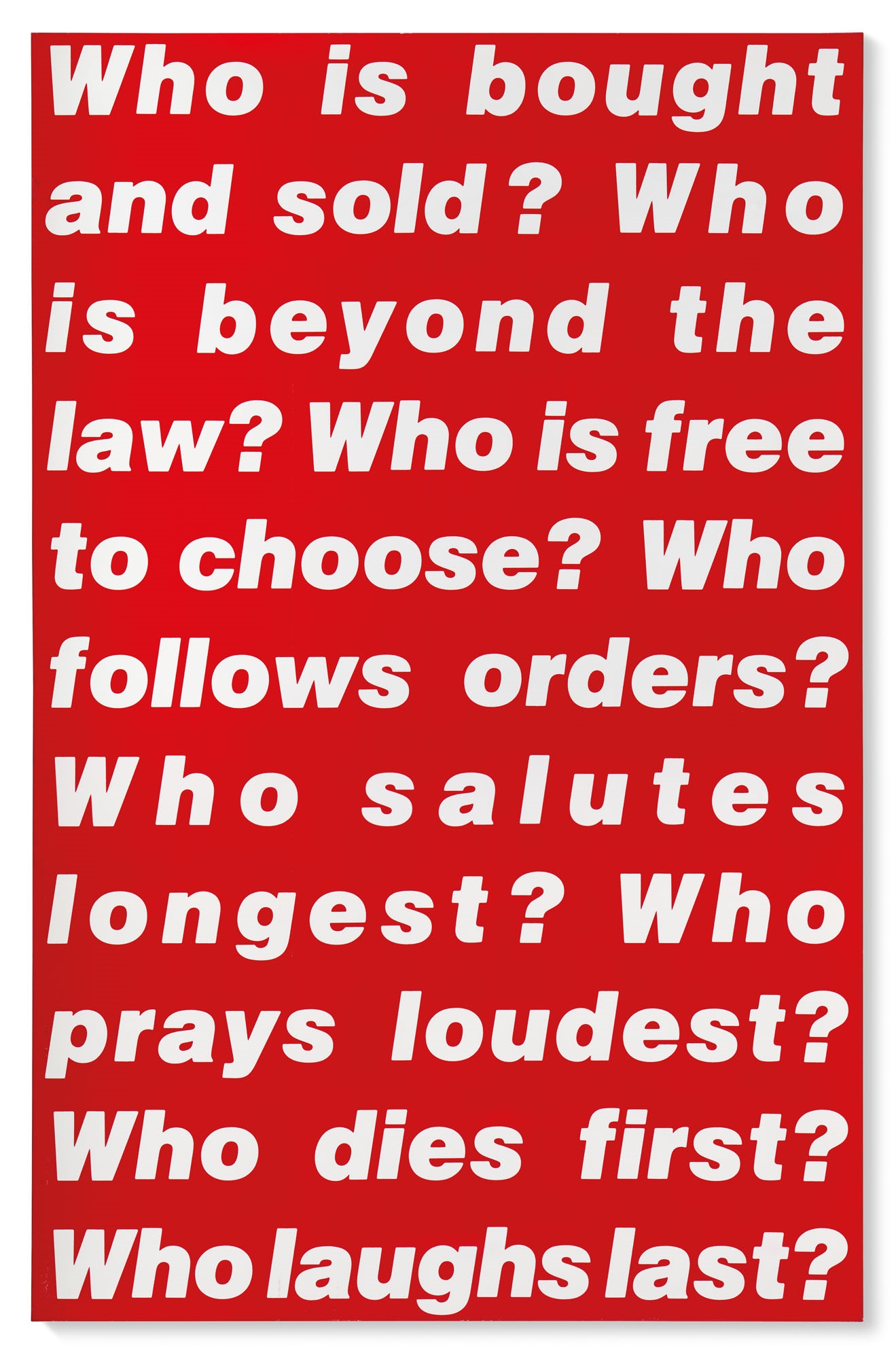 Barbara Kruger | Untitled (What you see is what you get) (1996) | MutualArt