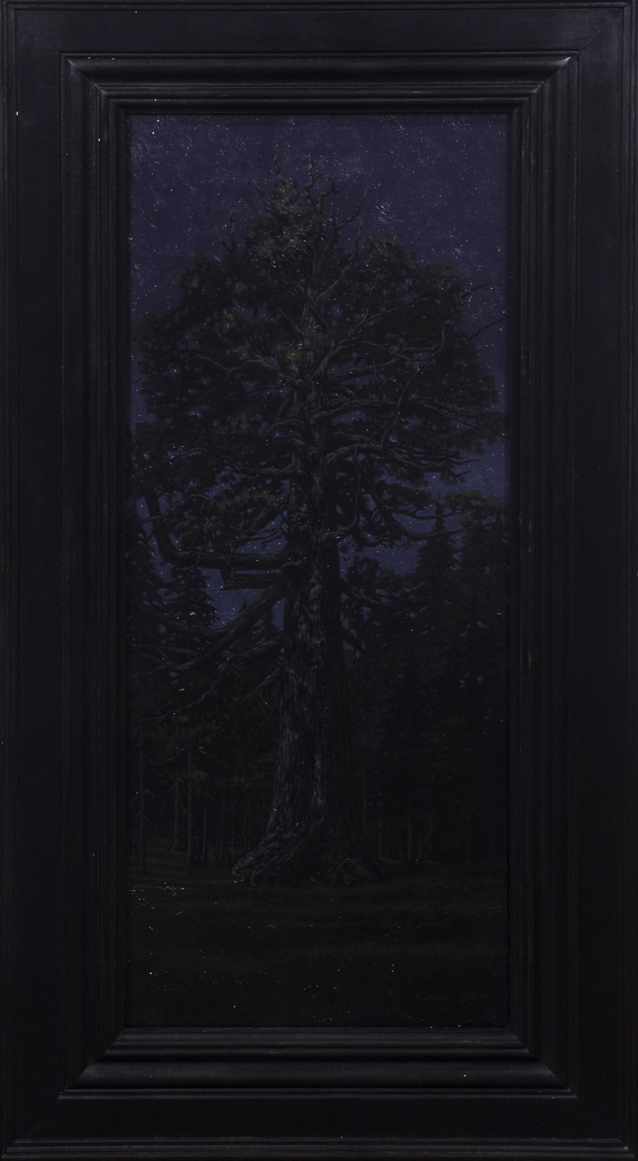 Artwork by Bradley W. Giles, Study - Moonlight in the Land of Giants, Made of oil on canvas