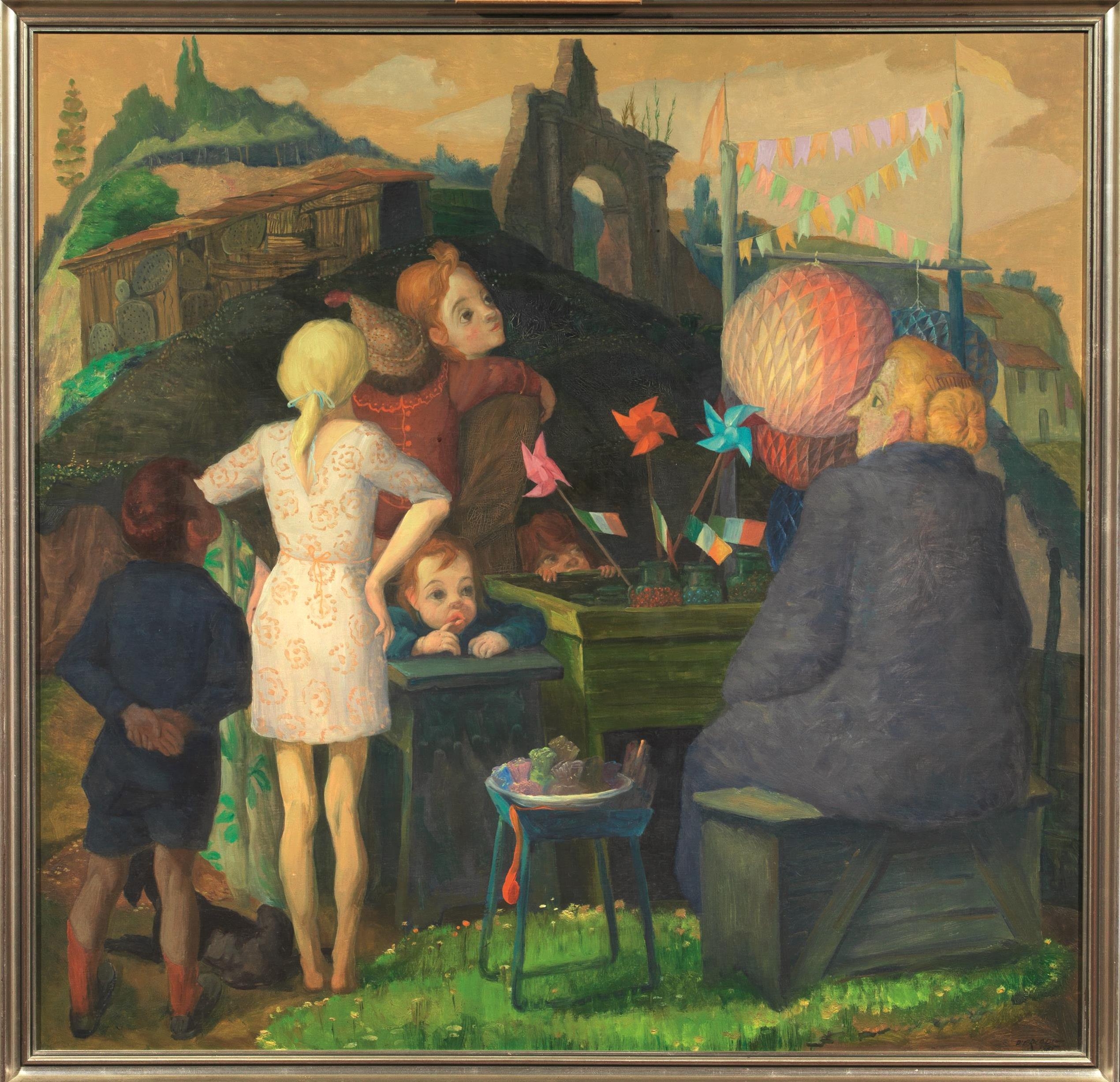 Artwork by Manlio D’Ercoli, Toy-seller, Made of oil on board