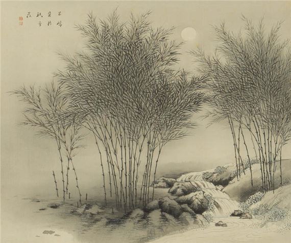 Bamboo woods and moonlight by Suisho Nishiyama