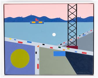 “Gestaltning av utsikten mot Kastellholmen med Katarinahissen i förgrunden” - Karl Gustaf Nilson