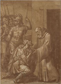 Saint Benoît devant le roi des Ostrogoths - Livio Agresti