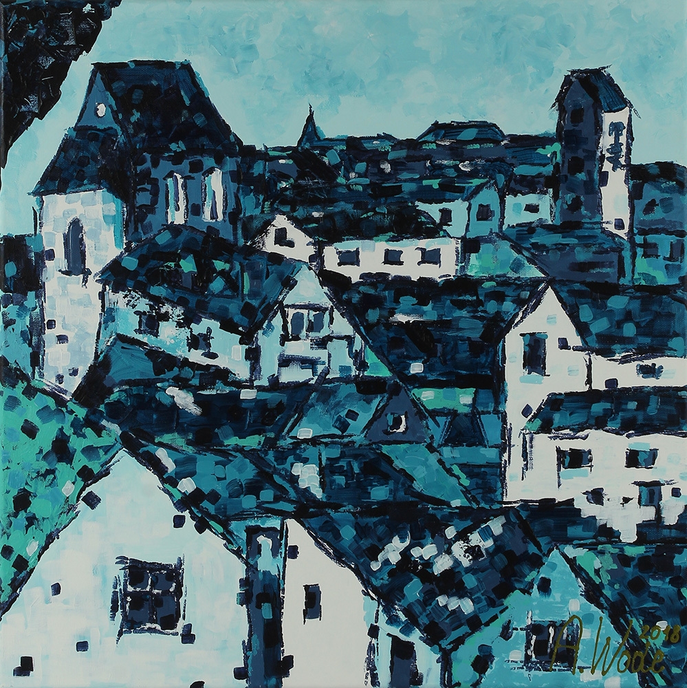 Anna Wode | Blue Roofs (2018) | MutualArt