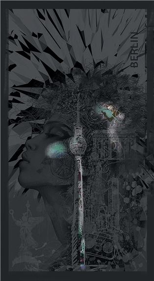 Scarf "Berlin, black Magic"