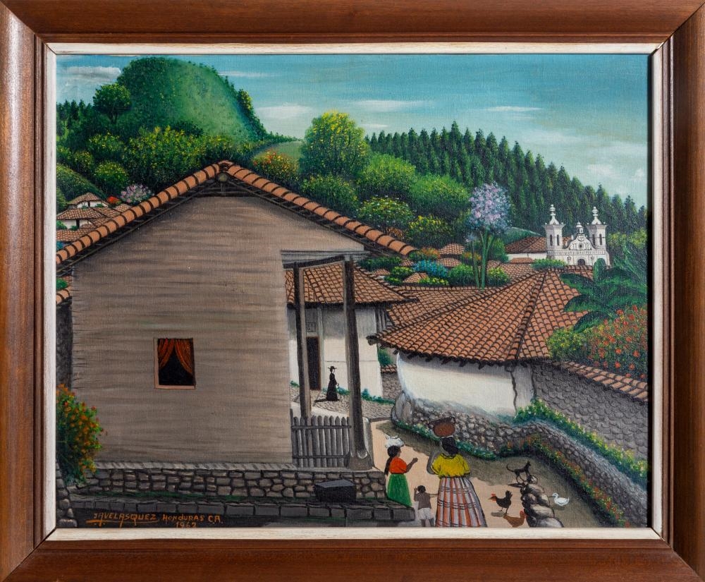Jose Antonio Velasquez oil on canvas signed dated 1981
