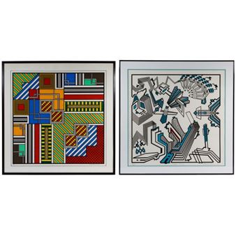 Depicting an abstract of Michigan Avenue in Chicago, Depicting a colorful geometric design - Richard Spinner