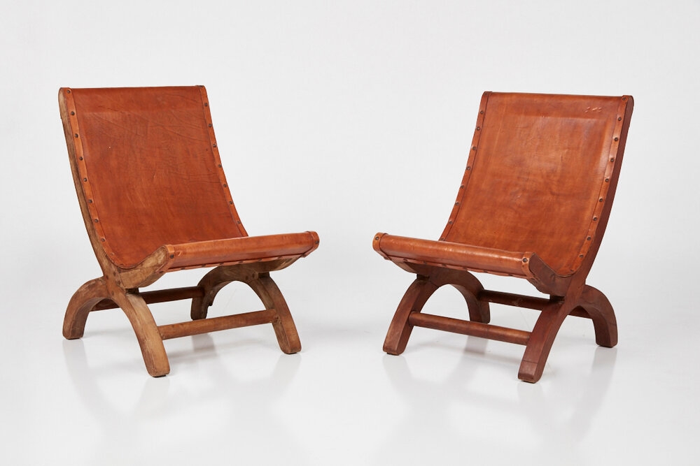 Pair of 'Butaque' sling lounge chairs by Clara Porset, Circa 1950