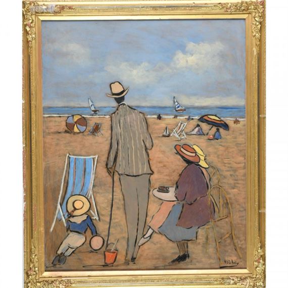 Personnages sur la plage by Henry Saint-Clair