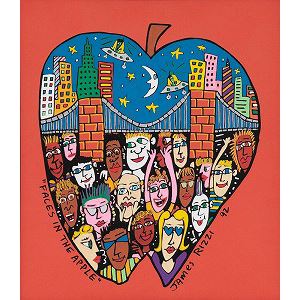 James Rizzi | Faces In The Apple (1992) | MutualArt