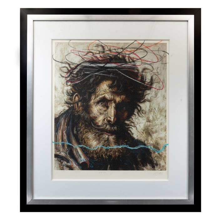 Artwork by José Luis Malo, Viejo loco, Made of Giclée  with intervention in crayons
