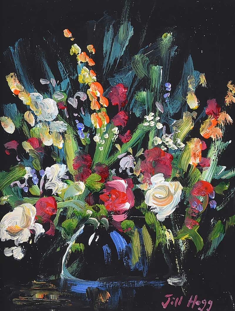 Artwork by Jill Hogg, STILLL LIFE, FLOWERS II, Made of Oil on Board