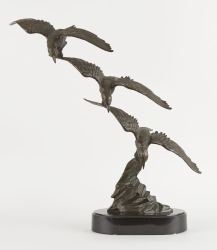 Trois oiseaux en vol - E. Tissot