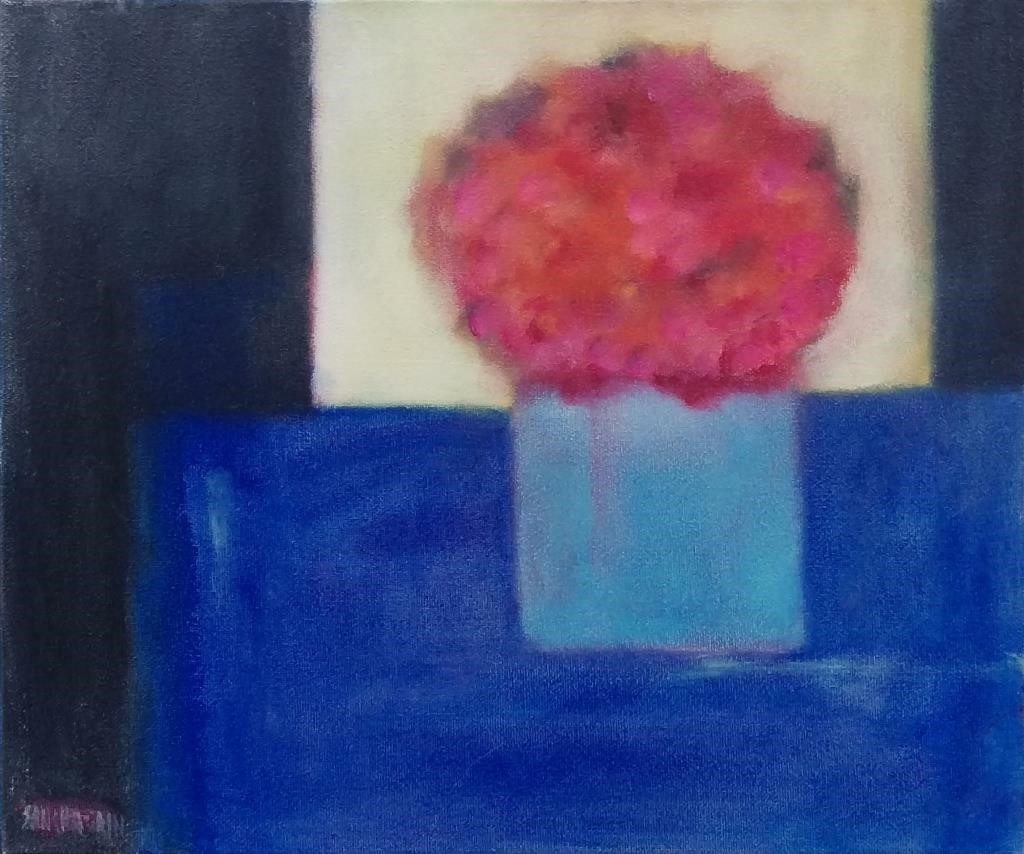 Artwork by Réjanne Sanschagrin, Symphonie "In Blue", Made of oil on canvas