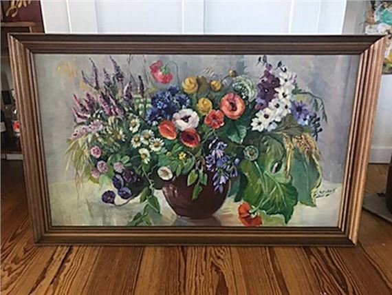 Still life with flowers by Ingeborg Bentine Debois