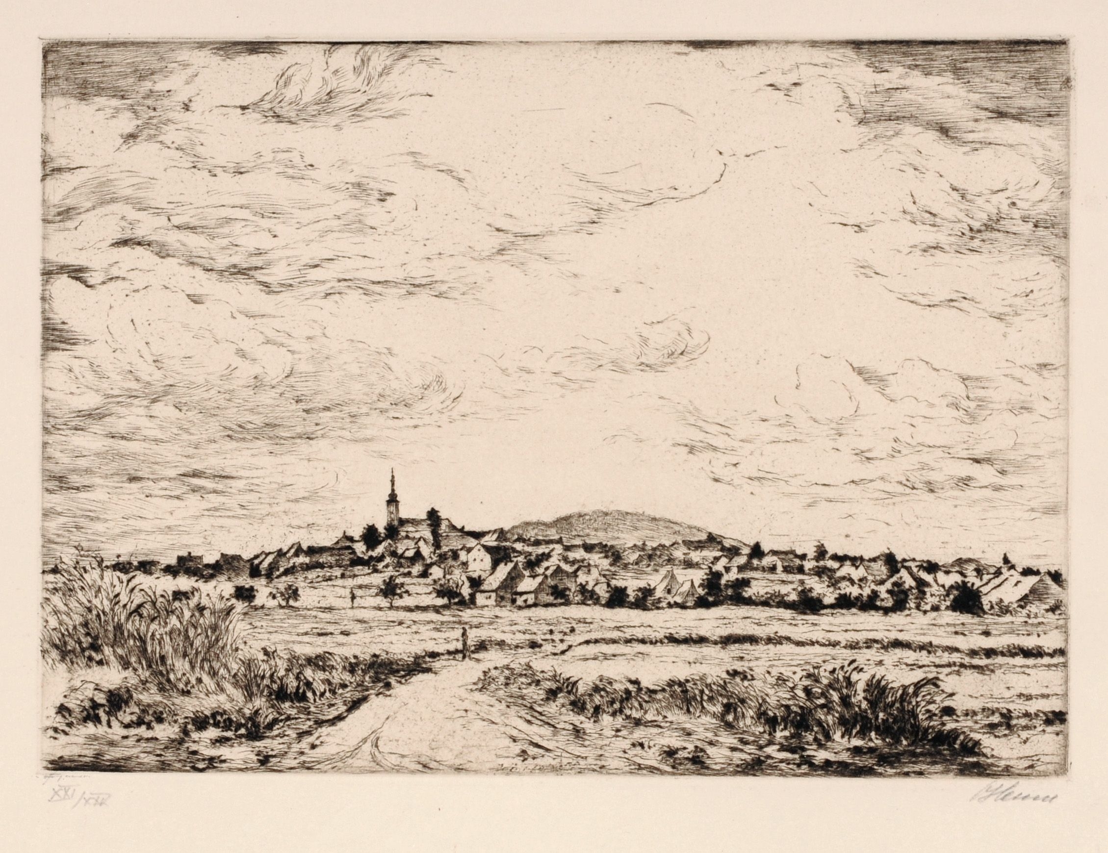 Artwork by Artur Henne, Vier sächsische Landschaftsdarstellungen, Made of Etching on buff paper