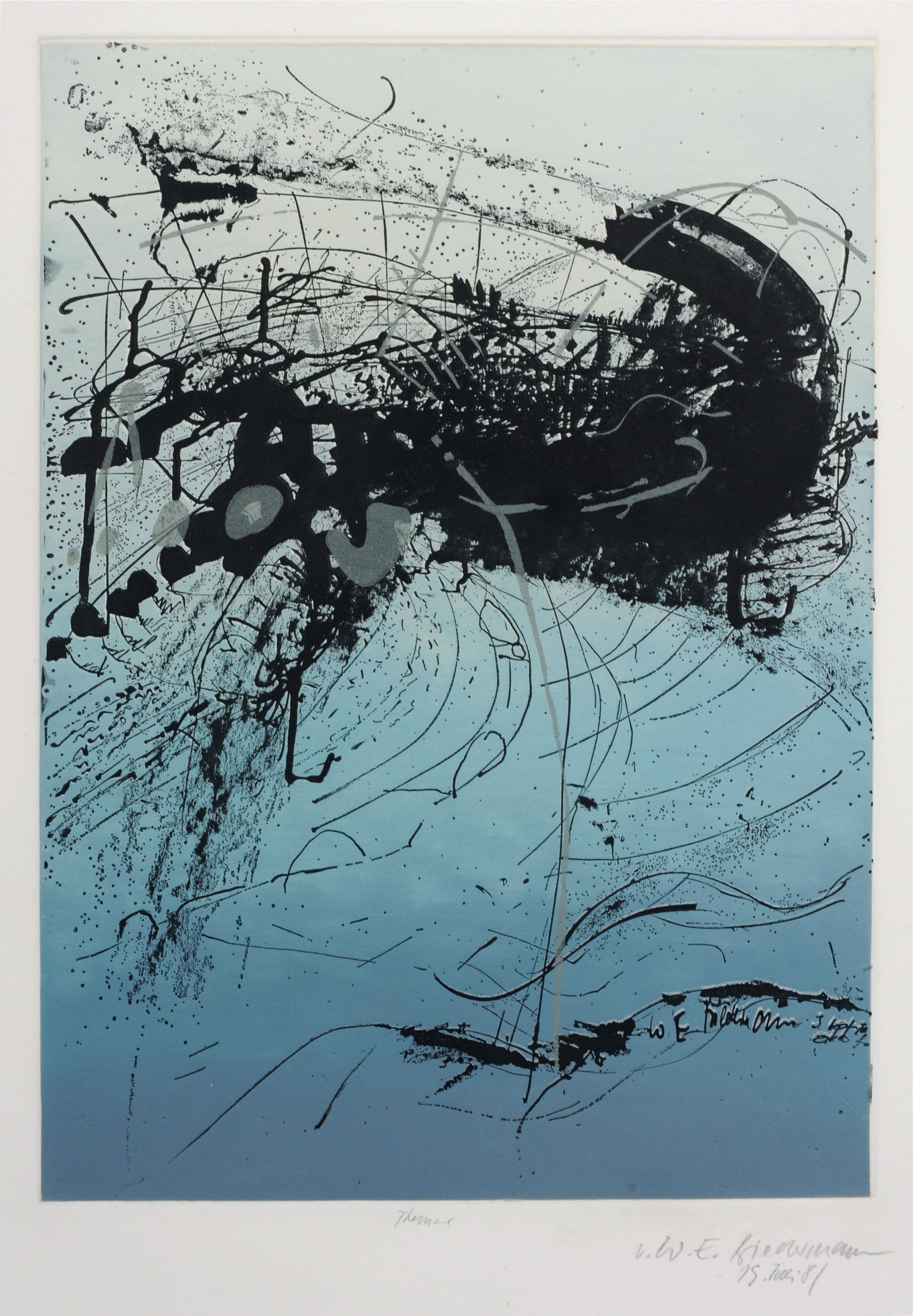 Artwork by Wolfgang E. Biedermann, Thema, Made of etching in colours