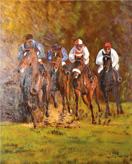 Horse racing by Eduard Klug, 1979