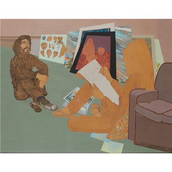 MAKING PICTURES (FILM SEQUENCE WITH LIZ LOCHHEAD) by Alasdair Gray, 1972