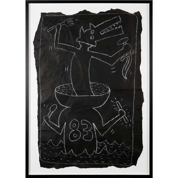 Keith Haring | UNTITLED - WOLF (SUBWAY DRAWING, 1983) | MutualArt