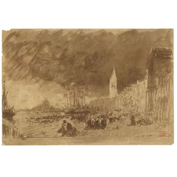 Quai animé à Venise by Félix Ziem