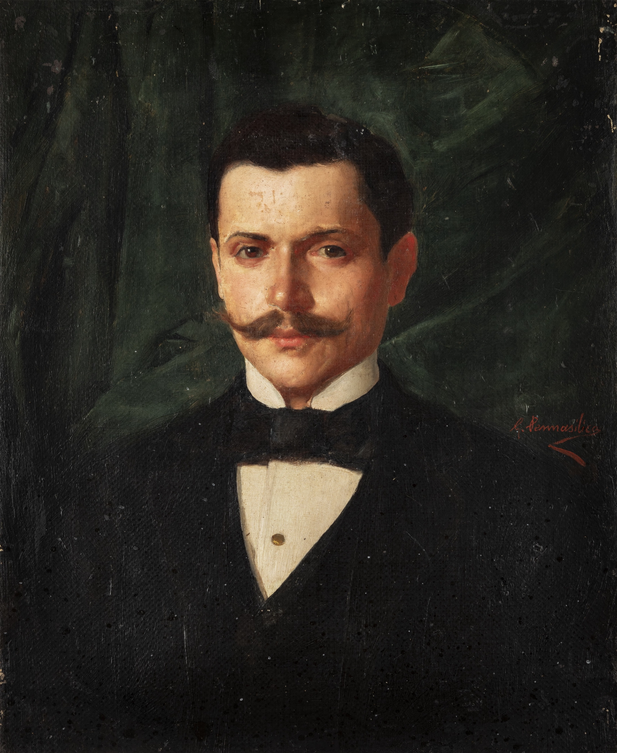 Portrait of young man with mustache by Giuseppe Pennasilico