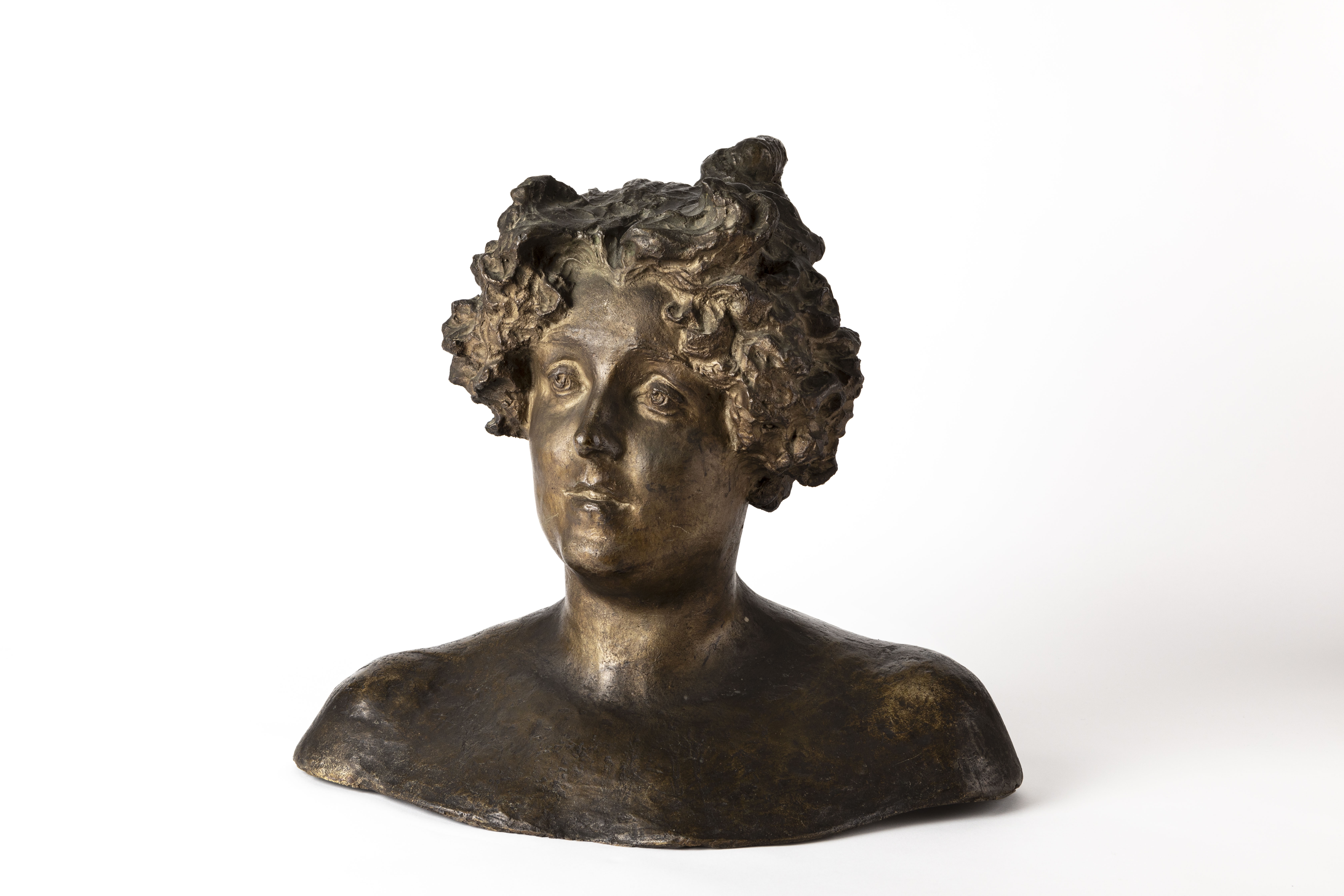 Portrait of young woman with curls, About 1900 by Leonardo Bistolfi, About 1900