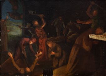 First idea for the painting "The martyrs of Gorcum" - Cesare Fracassini
