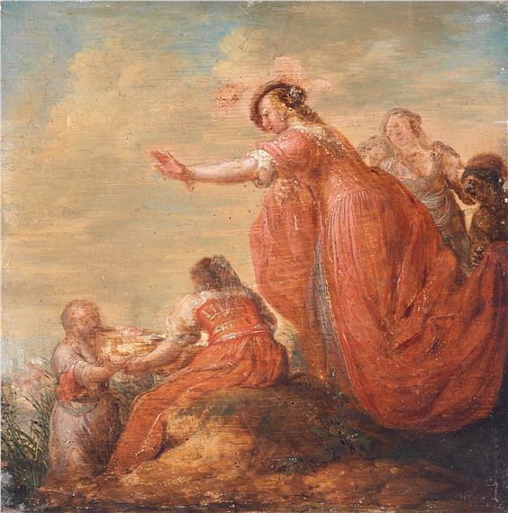 The Finding of Moses unframed by German School, 18th Century, 18th Century