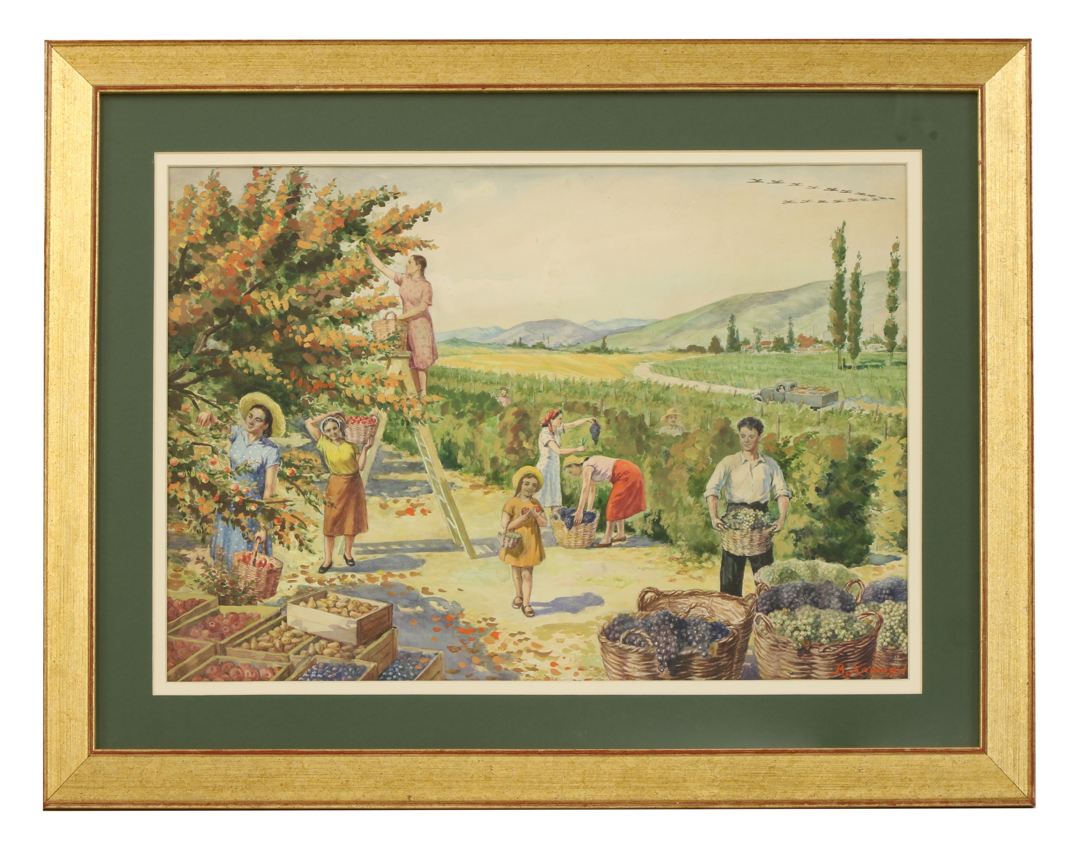 Artwork by Vagan Kazhoyan, Harvest time, Made of watercolour on paper