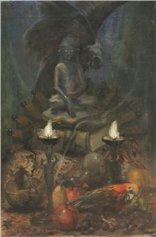 Esoteric Collection - An Atmospheric Group including a Statue - C. H. Wellens