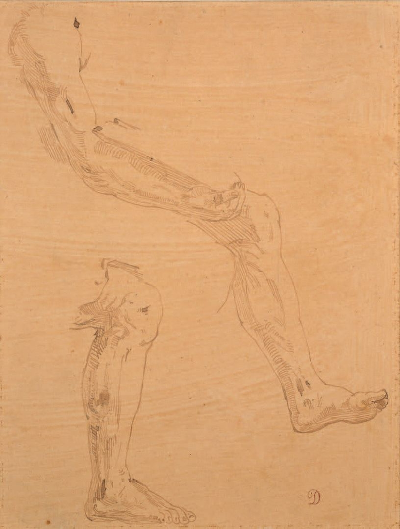 Artwork by Eugène Delacroix, Study for the legs of a dead body, Made of Pen