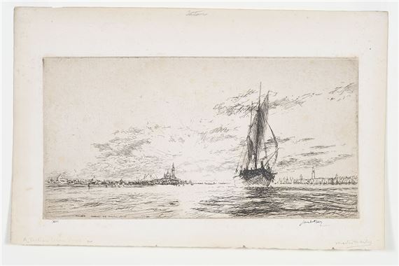 A Tartane Leaving Venice by James McBey, 1925