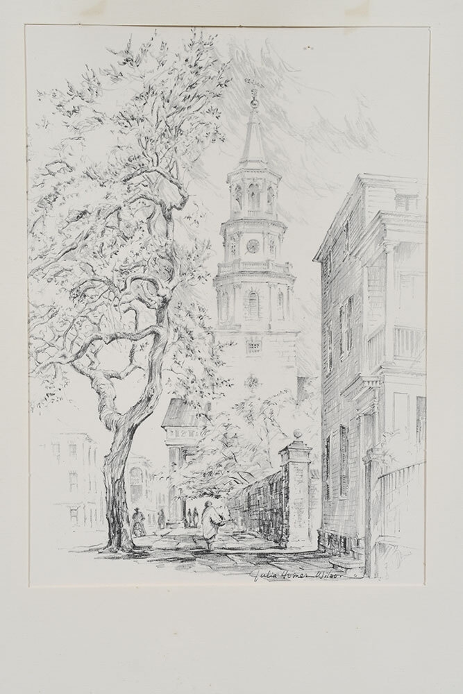 Artwork by Julia Homer Wilson, St. Michaels Church, Made of lithograph